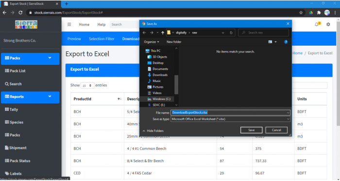 Export to Excel